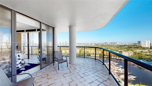 balcony with a water view