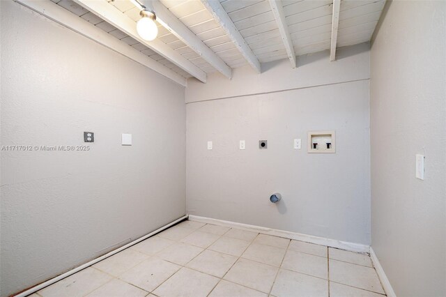 1120 NW 43rd St, Oakland Park, FL 33309 - laundry area featuring hookup for an electric dryer, wooden ceiling, and washer hookup