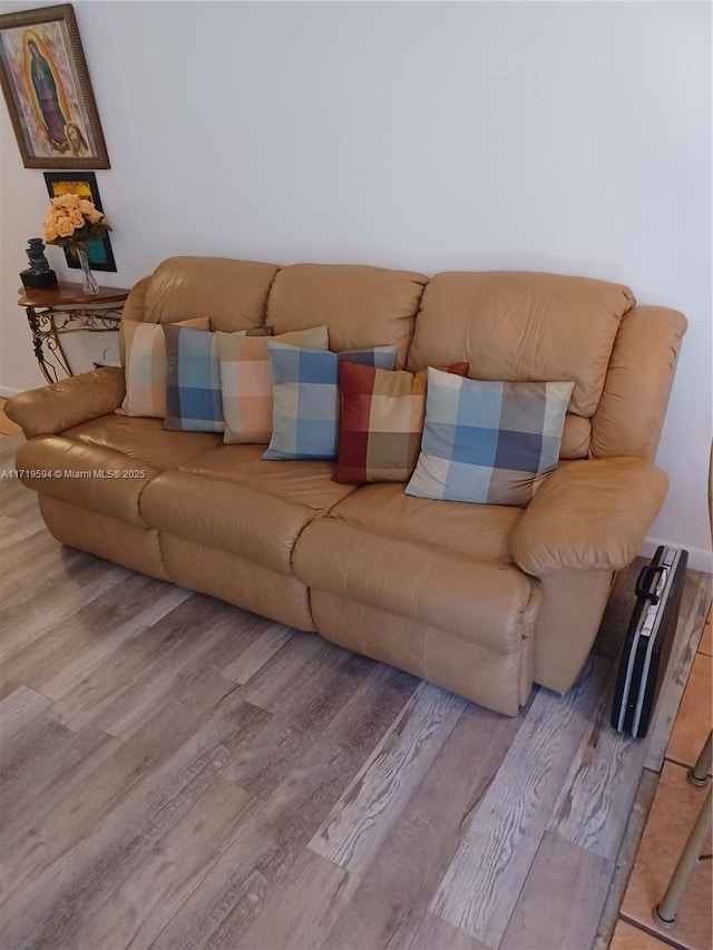 living room with light wood-type flooring