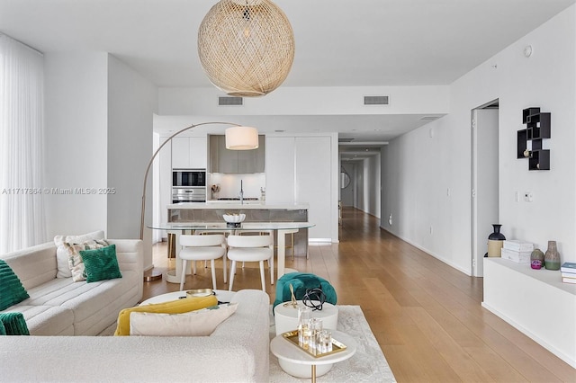 living room featuring hardwood / wood-style flooring