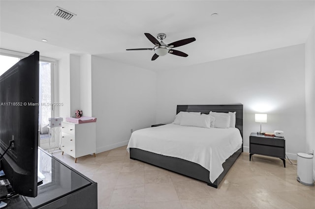 bedroom with ceiling fan