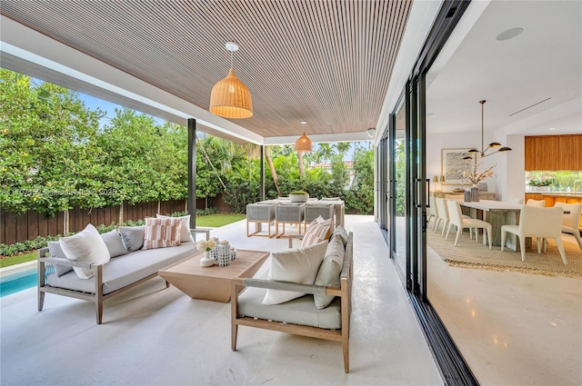 view of patio featuring an outdoor living space