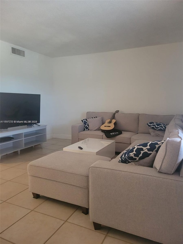 view of tiled living room