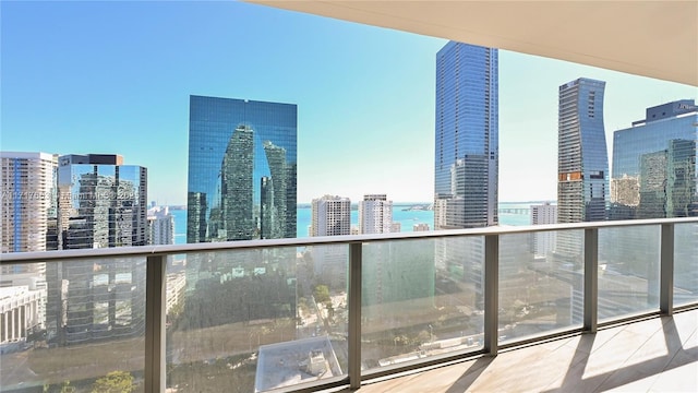 balcony with a water view