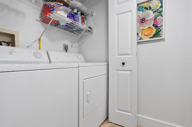 laundry area featuring washer and clothes dryer