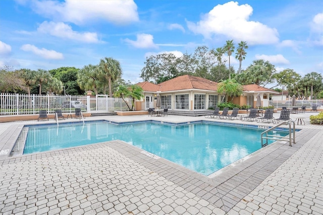 view of pool with a patio