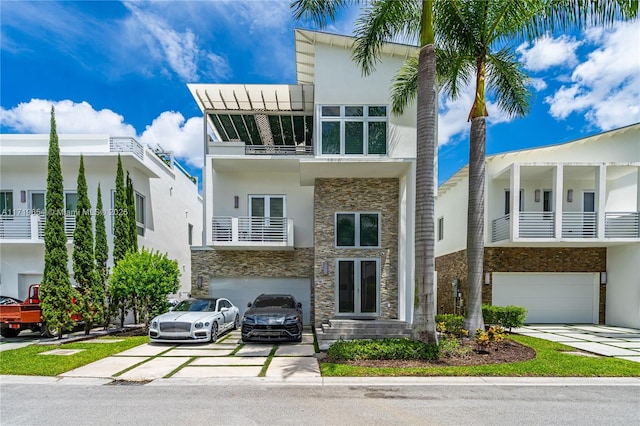 view of front of property featuring a garage