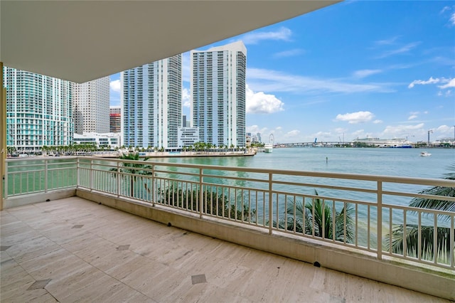 balcony with a water view