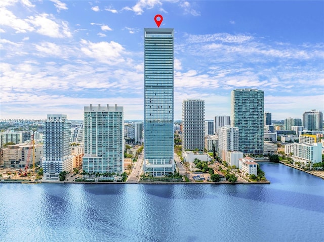 view of city featuring a water view