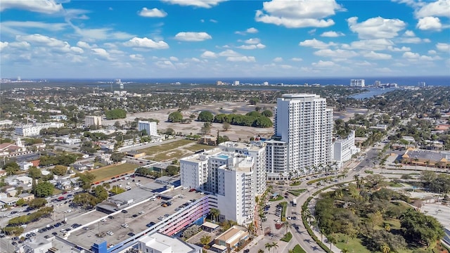 drone / aerial view with a view of city