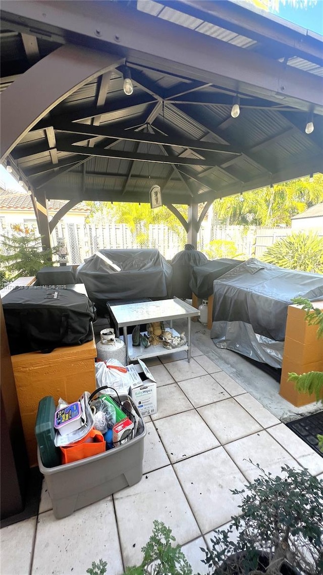 view of car parking with a gazebo