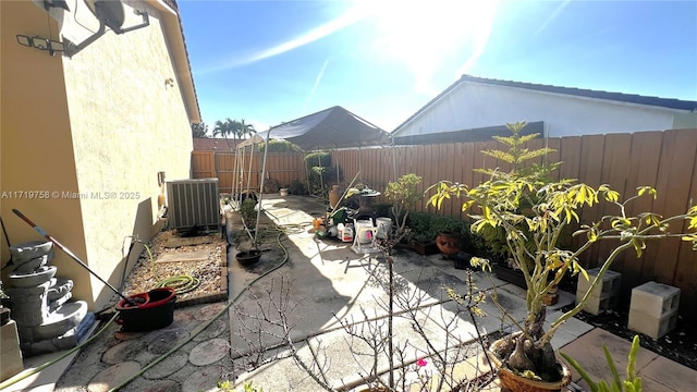 view of patio / terrace featuring central AC