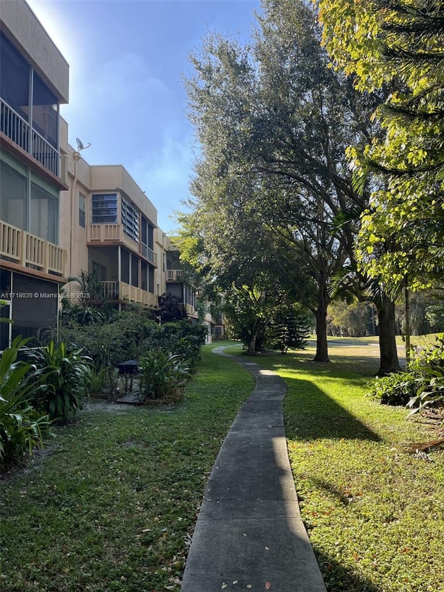 surrounding community featuring a lawn