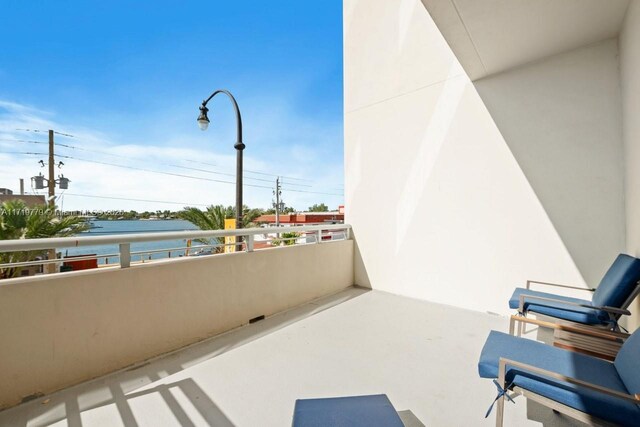 balcony with a water view