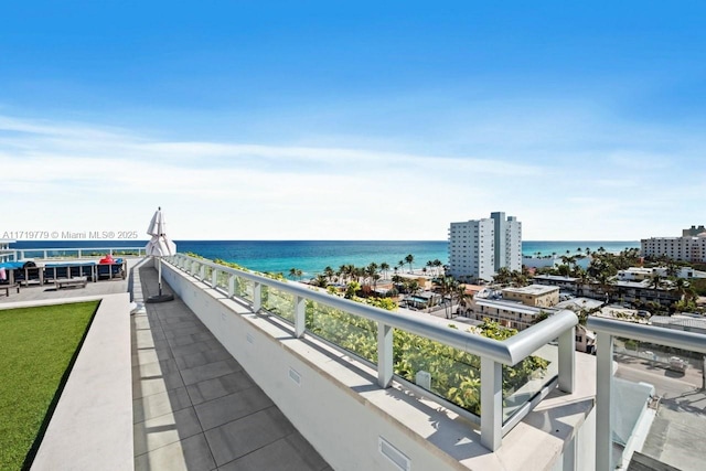 balcony with a water view