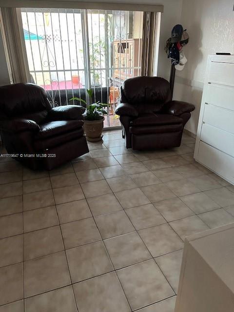 view of tiled living room