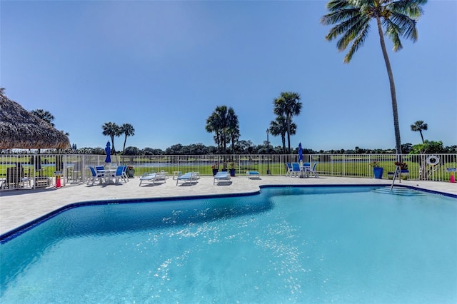 view of pool with a patio area