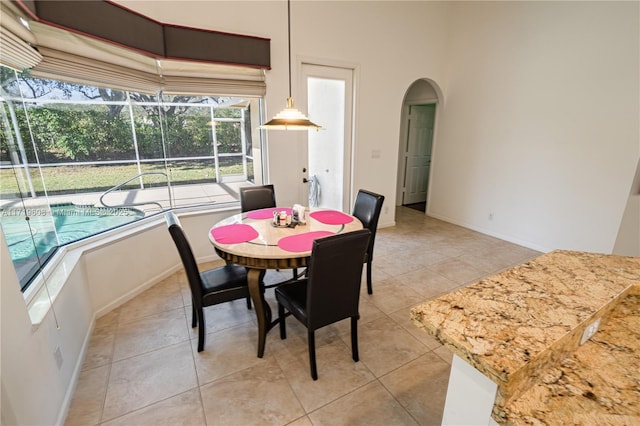 view of tiled dining room