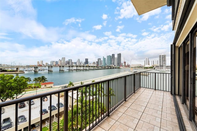 balcony with a water view