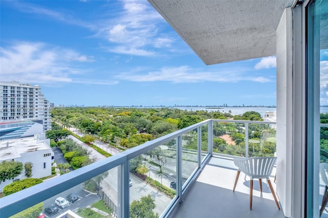 balcony with a water view