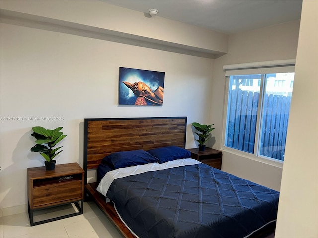 view of tiled bedroom