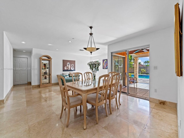 view of dining area