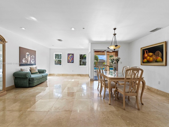 view of dining area