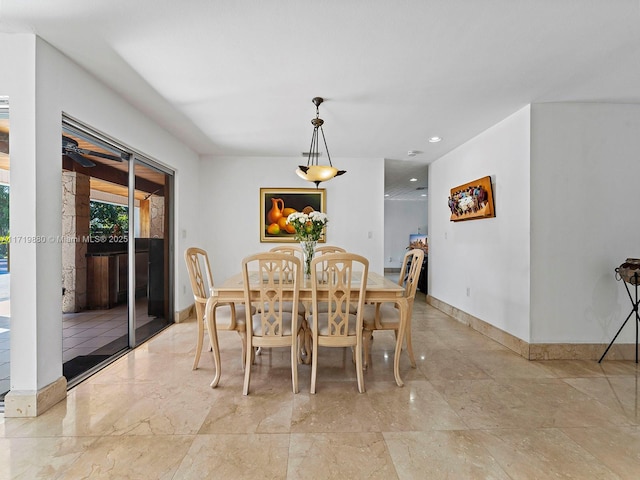 view of dining area