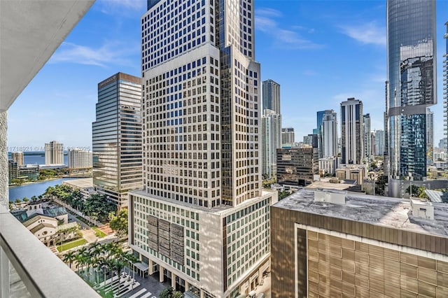 property's view of city with a water view