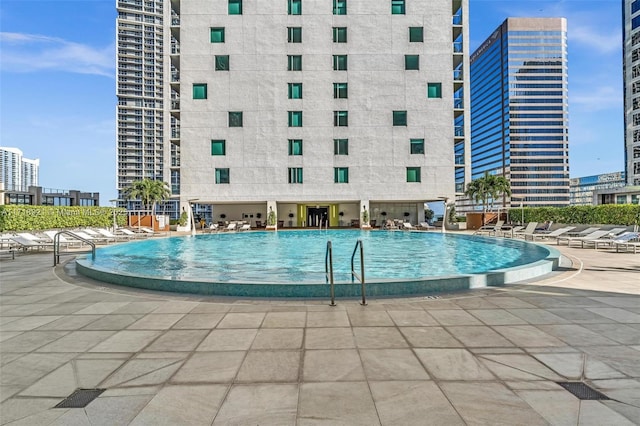 view of pool with a patio