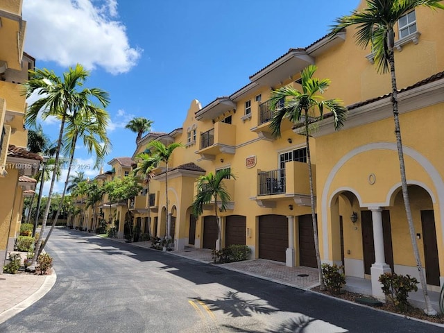 view of property with a garage