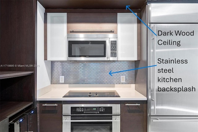 kitchen featuring backsplash, white cabinetry, and stainless steel appliances