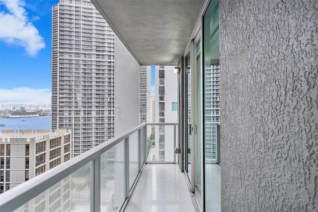 balcony with a water view