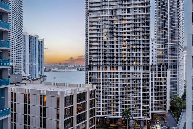 property's view of city with a water view