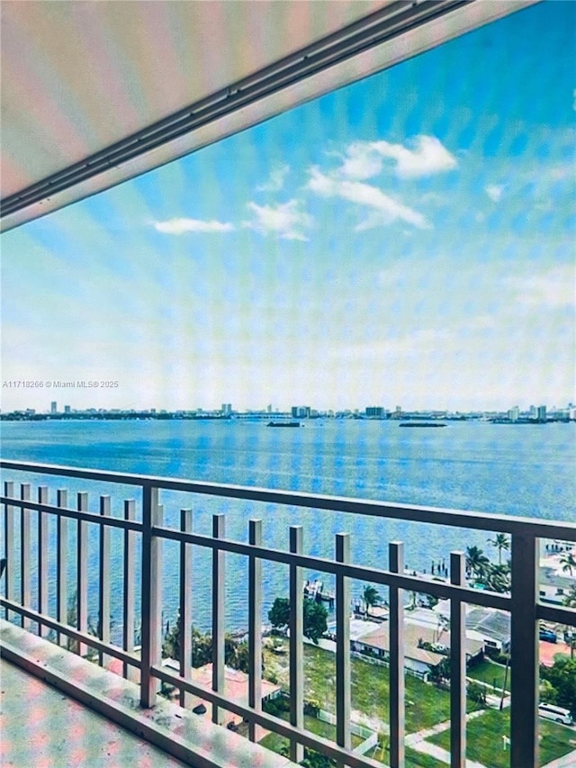 balcony with a water view