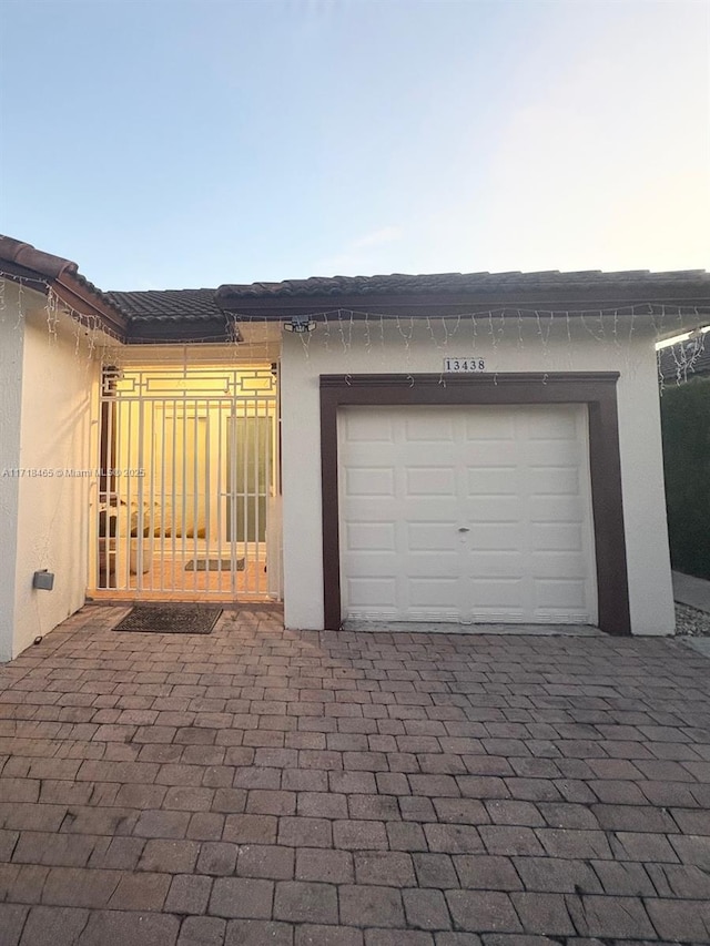 view of garage