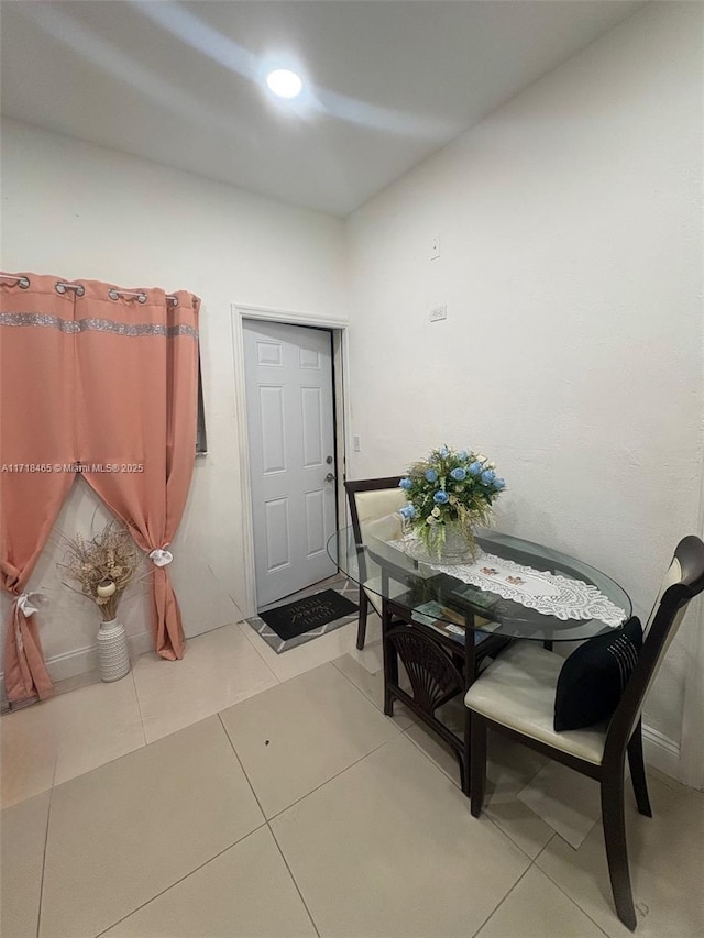 view of tiled dining room