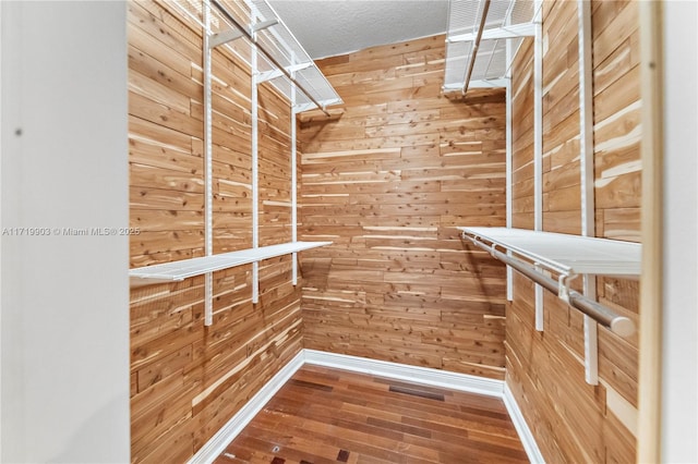 spacious closet with wood-type flooring