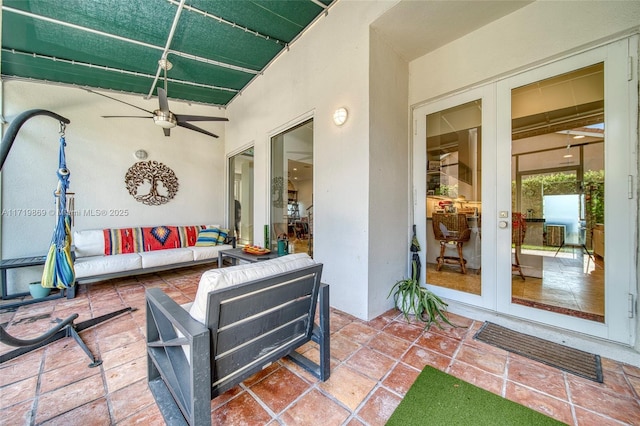 view of patio featuring french doors