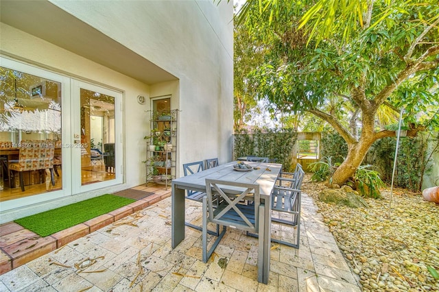 view of patio / terrace featuring french doors