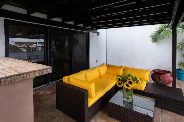 view of patio / terrace with an outdoor living space