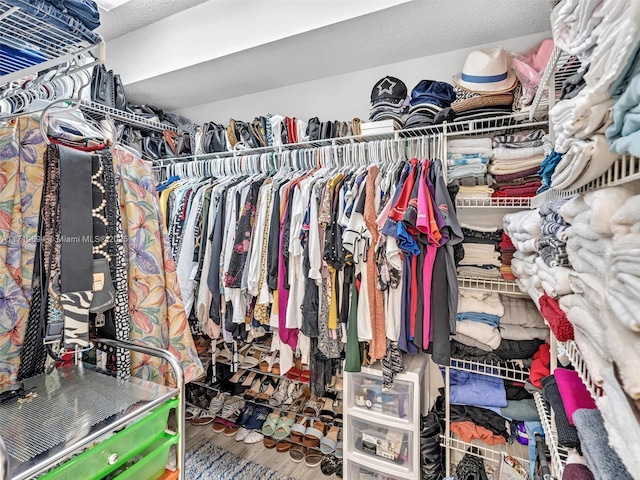 spacious closet featuring wood finished floors