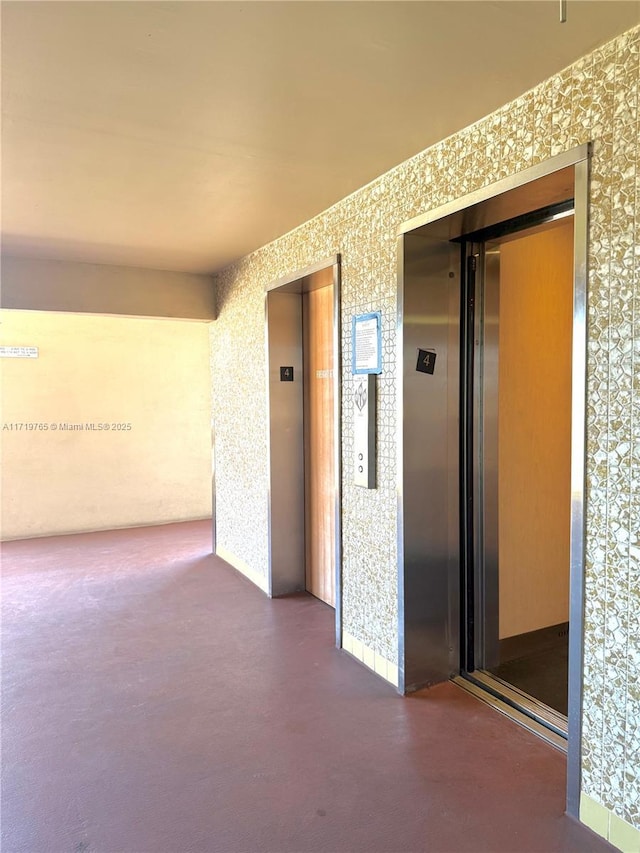 hall featuring elevator