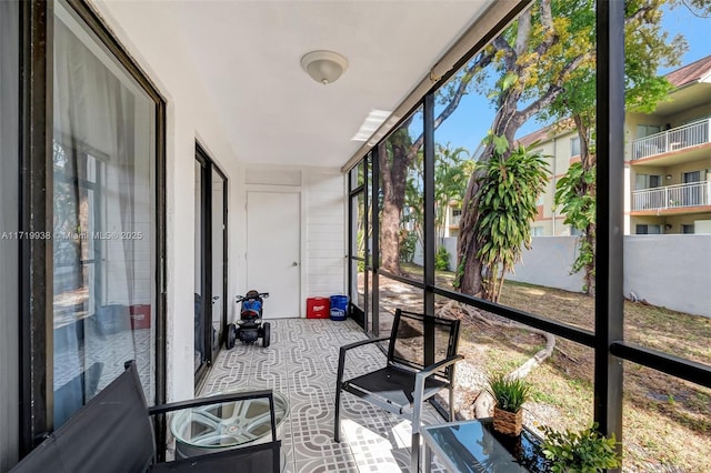 view of sunroom