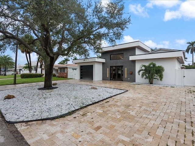 view of front of home with a garage