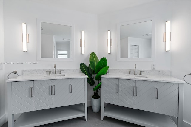 bathroom featuring vanity and tile patterned floors