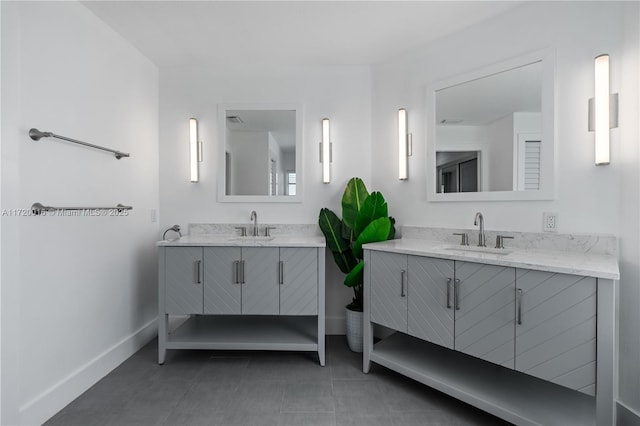 bathroom featuring vanity and tile patterned floors