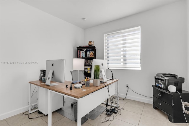 office featuring light tile patterned floors