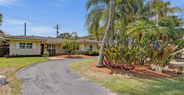 view of front of house featuring a front yard