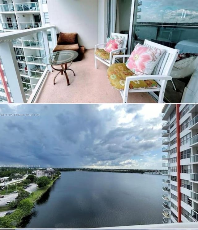 balcony with a water view